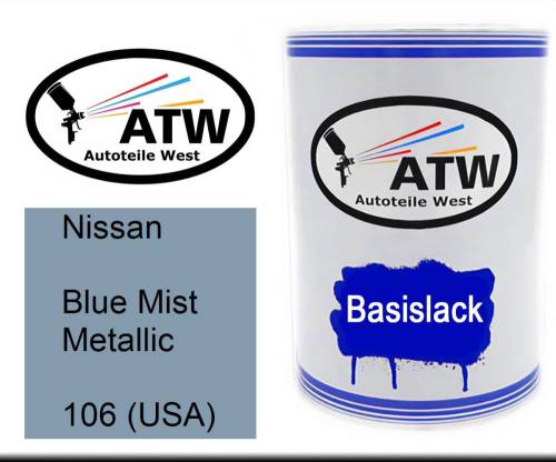 Nissan, Blue Mist Metallic, 106 (USA): 500ml Lackdose, von ATW Autoteile West.